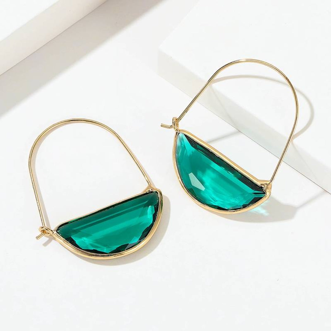 Vintage Turquoise Glass Earrings-Maryam Jewelry