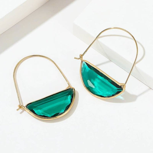Vintage Turquoise Glass Earrings-Maryam Jewelry
