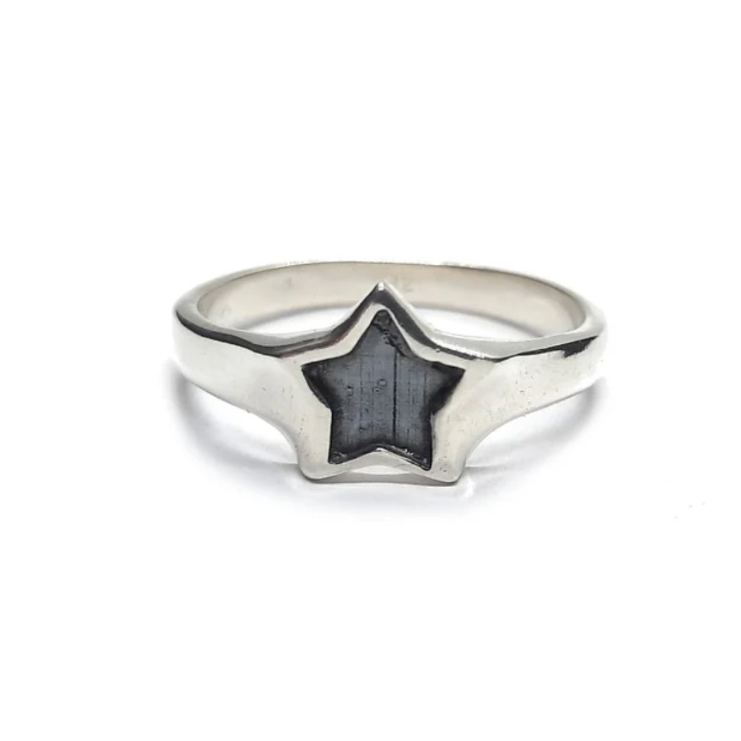 Vintage Black Star Silver Ring-Maryam Jewelry