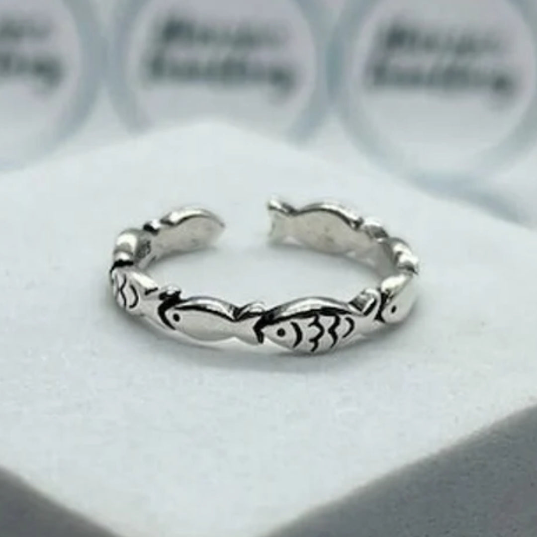 Vintage Silver Fish Ring-Maryam Jewelry