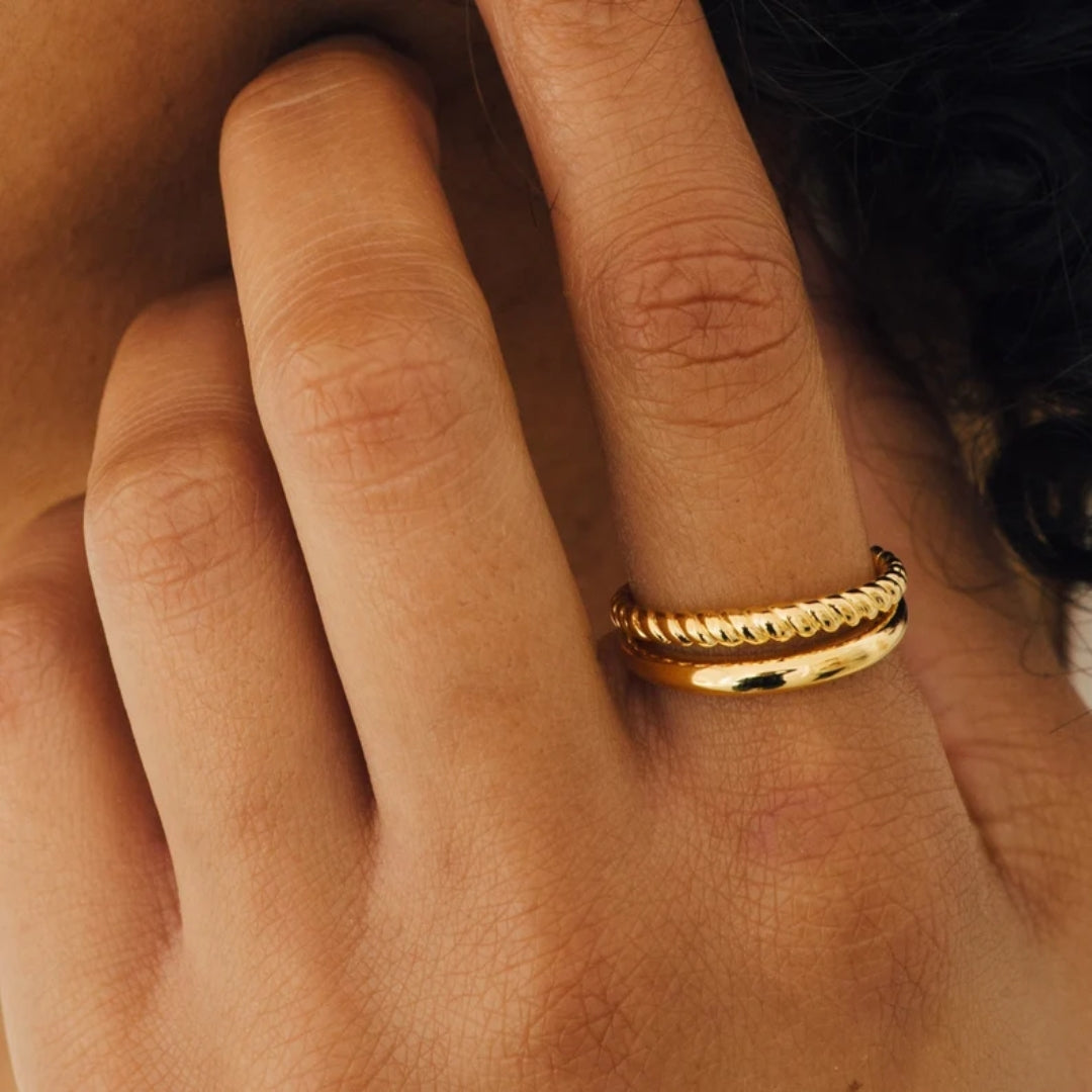Vintage Gold Beads Ring-Maryam Jewelry