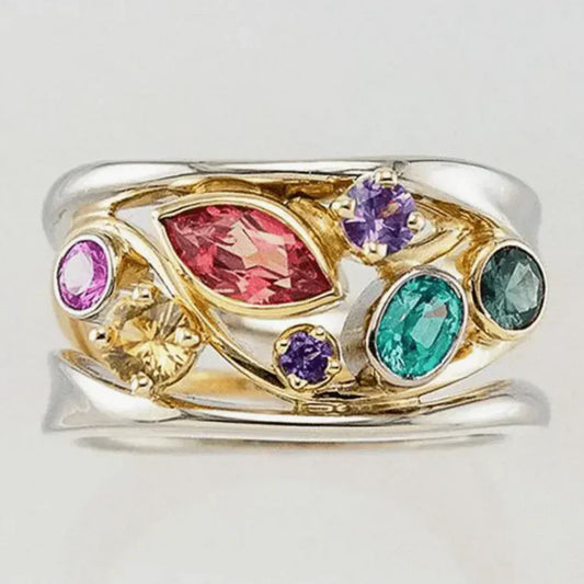 Vintage Colorful Prifddinas Ring-Maryam Jewelry