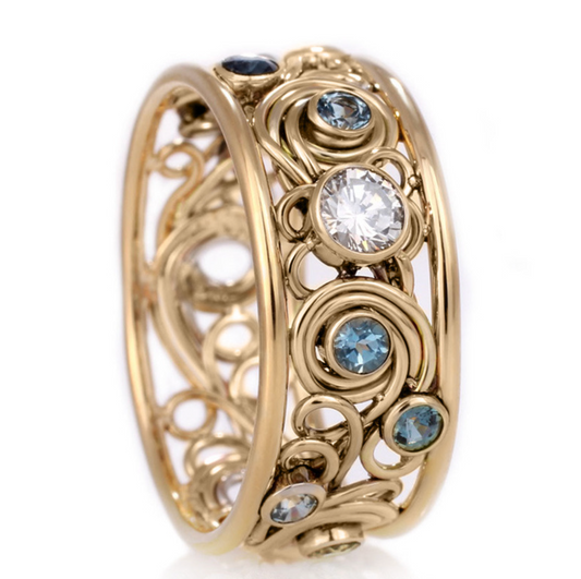 Vintage Hollow Colorful Zirconia Ring-Maryam Jewelry