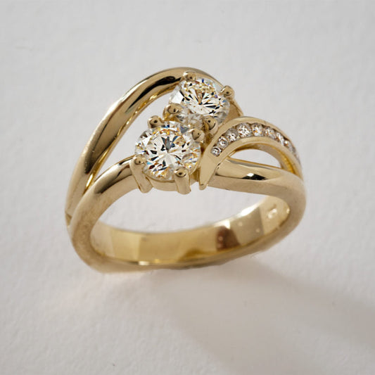 Vintage Irregular Brilliance Gold Ring-Maryam Jewelry