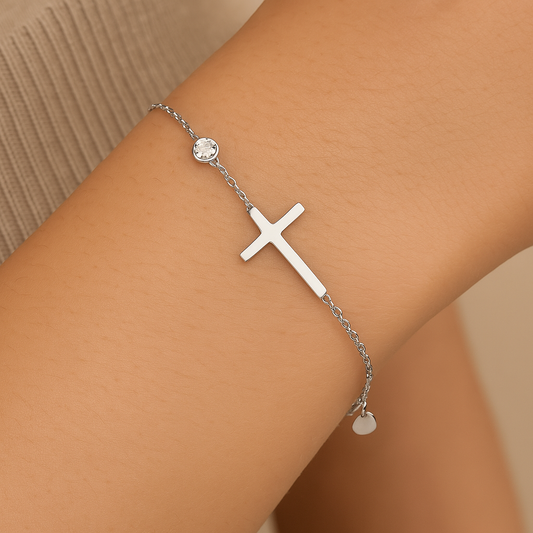 Silver Faith Heart Bracelet-Maryam Jewelry