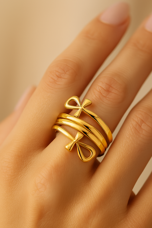 Gold Open Loop Faith Ring-Maryam Jewelry