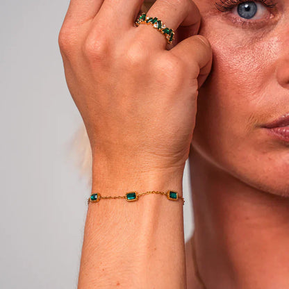 Emerald Trinity Bracelet-Maryam Jewelry
