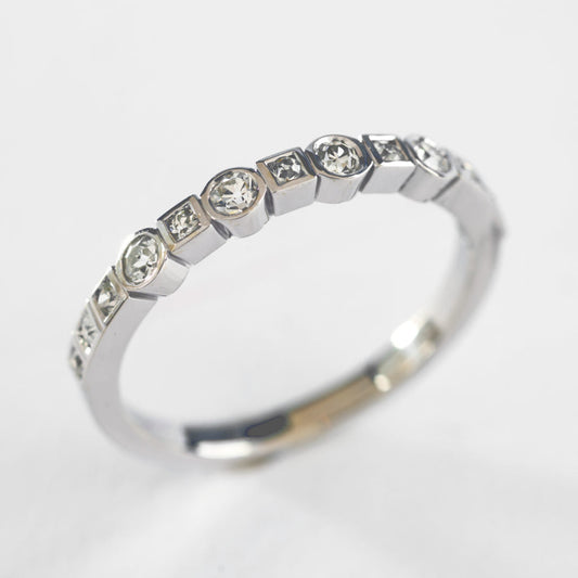 Vintage Inlaid Glass Silver Ring-Maryam Jewelry