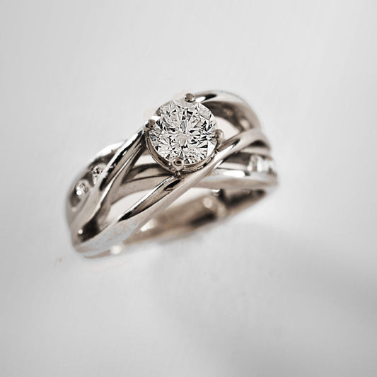 Vintage Layer Silver Zirconia Ring-Maryam Jewelry