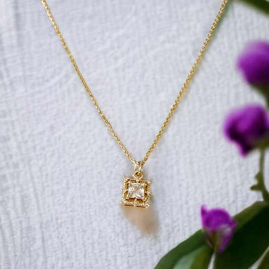 Illaria Square Baguette Necklace-Maryam Jewelry