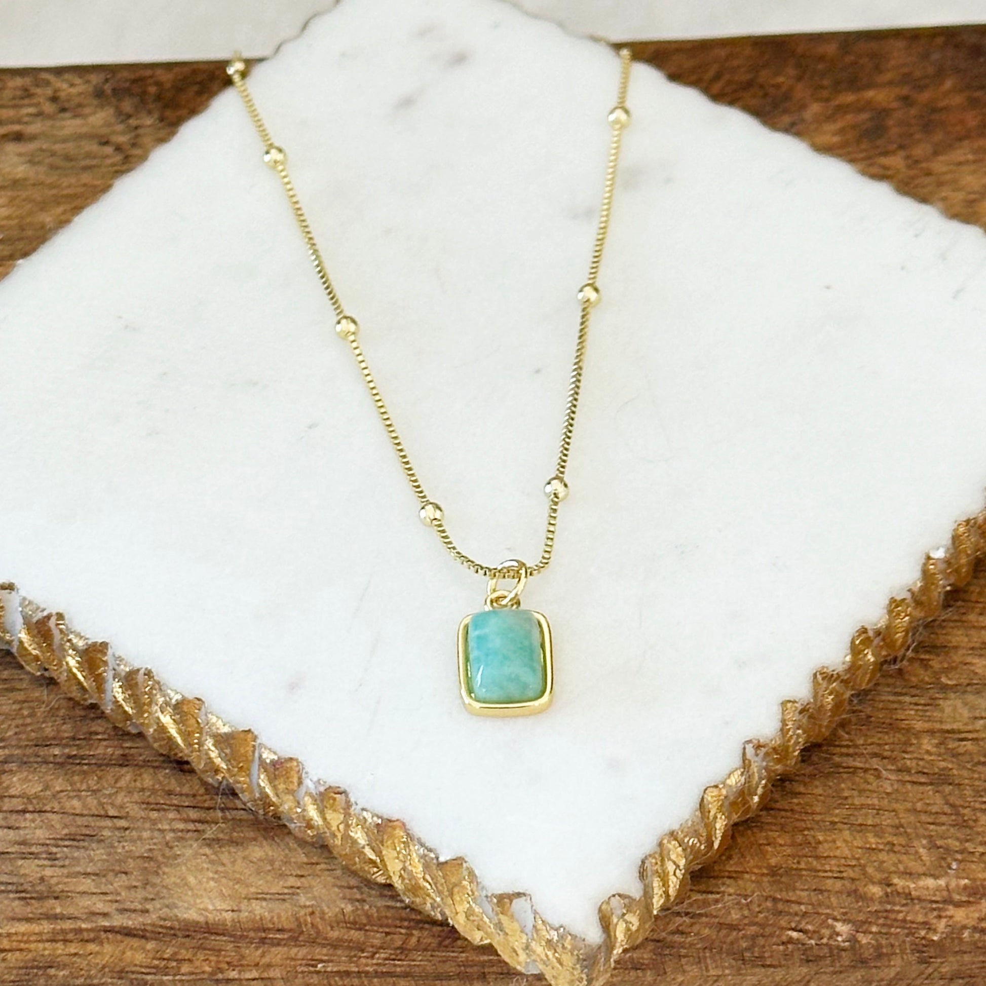 Briella Amazonite Gemstone Necklace-Maryam Jewelry