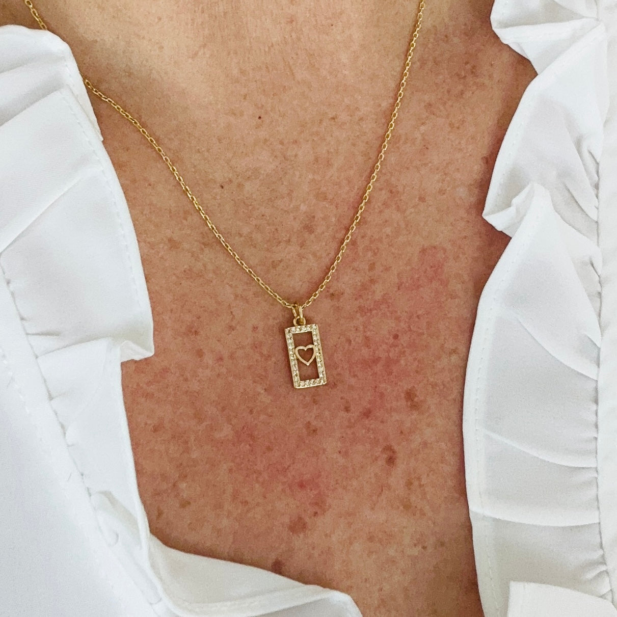 Carita Dainty Heart Tag Necklace-Maryam Jewelry