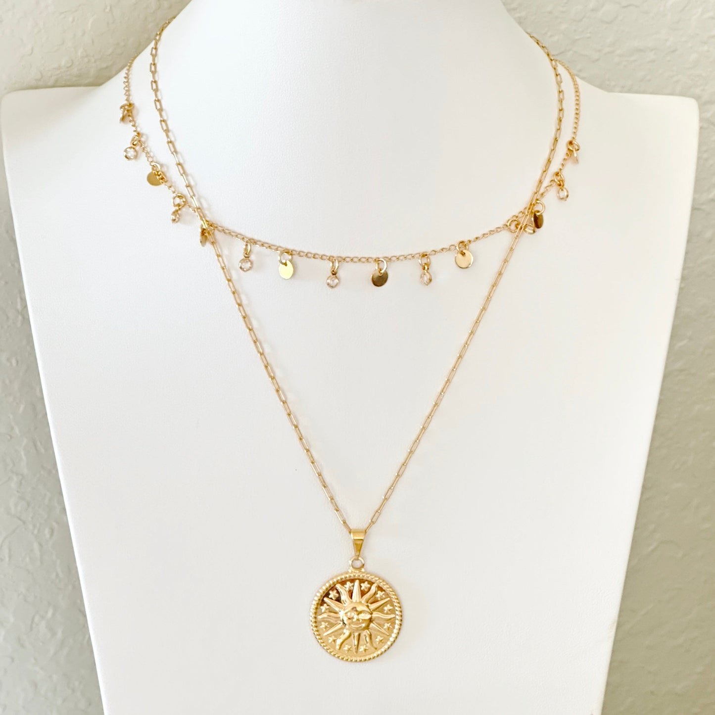 Elena Sun Medallion Pendant Necklace-Maryam Jewelry