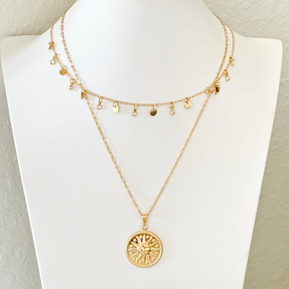 Elena Sun Medallion Pendant Necklace-Maryam Jewelry
