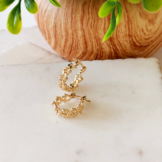 Diletta Small Designed Cuban Hoops-Maryam Jewelry