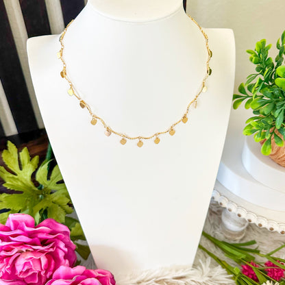 Melita Dangle Heart Choker Necklace-Maryam Jewelry