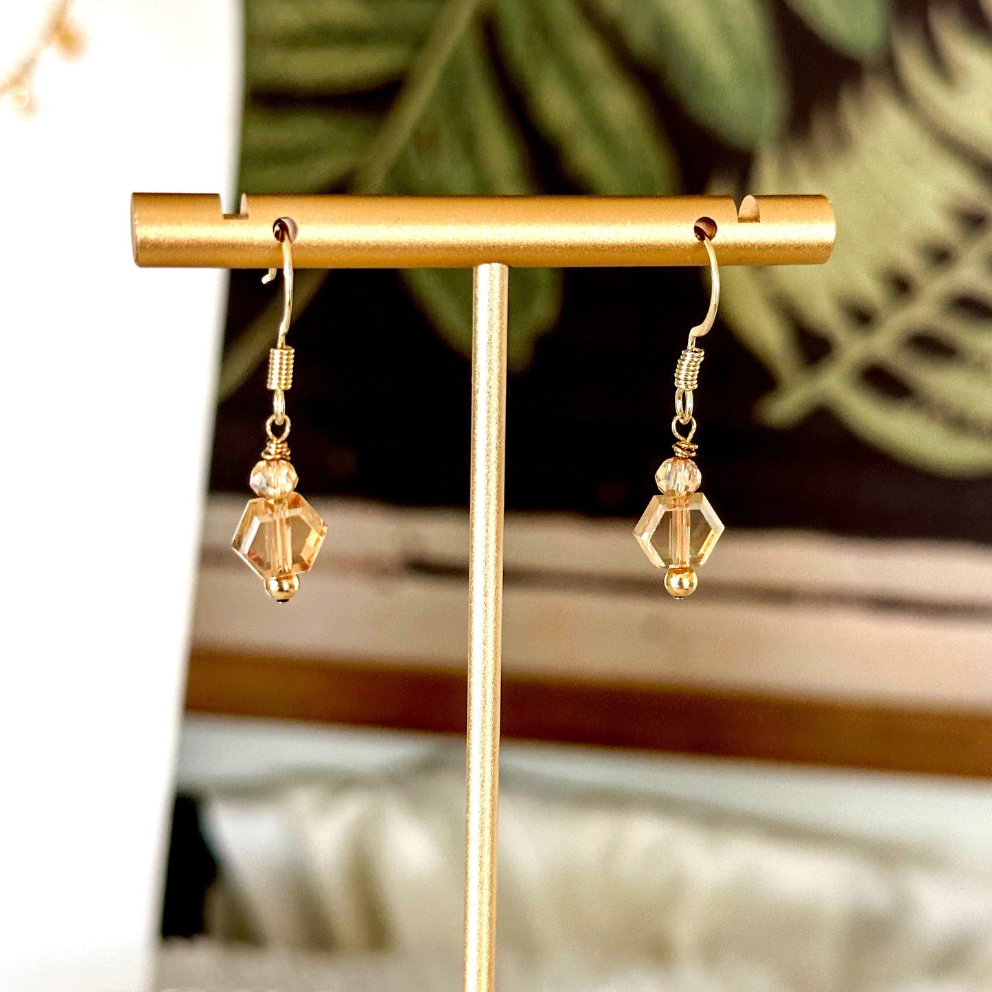 Pamina Honeycomb Glass Bead Earrings-Maryam Jewelry
