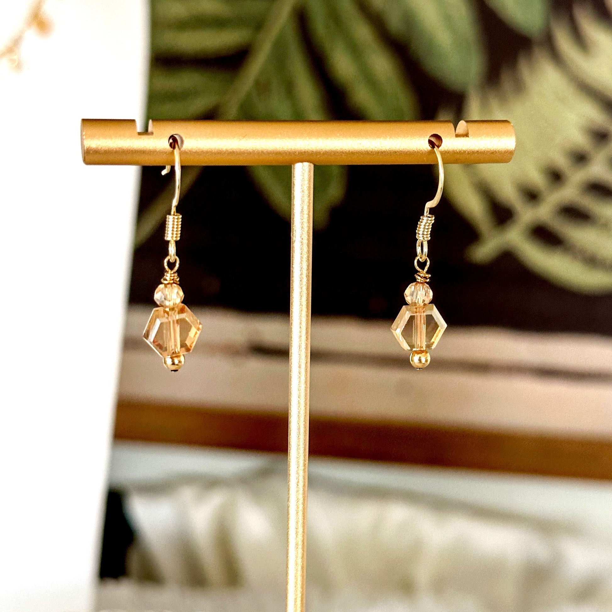 Pamina Honeycomb Glass Bead Earrings-Maryam Jewelry