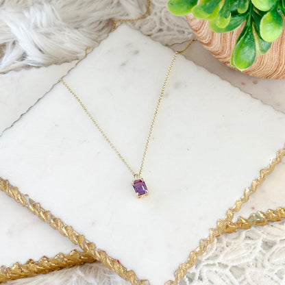 Violetta Amethyst Baguette Necklace-Maryam Jewelry