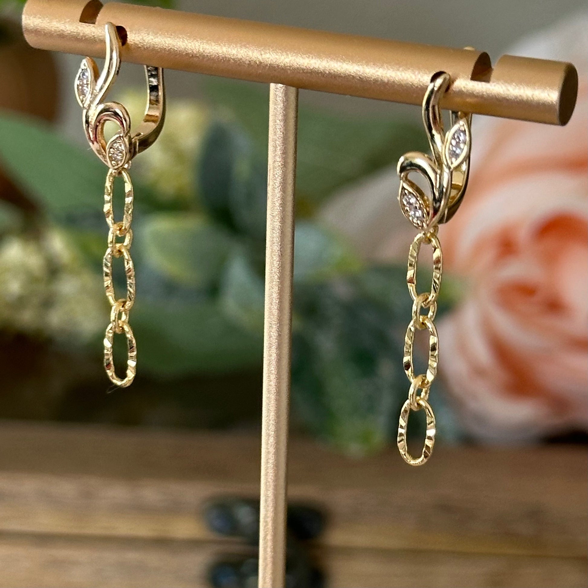 Fiore Sunburst Link Earrings-Maryam Jewelry