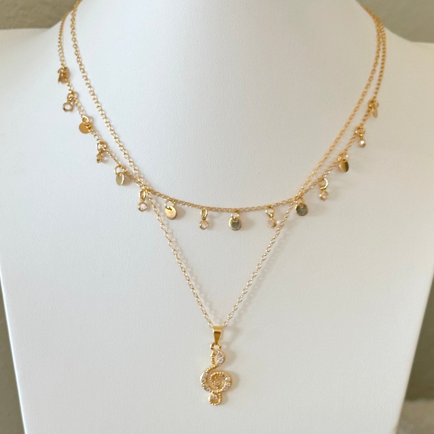 Norah Ball Chain With Dangle Discs-Maryam Jewelry