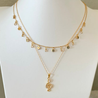 Norah Ball Chain With Dangle Discs-Maryam Jewelry