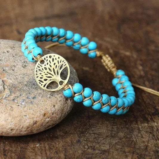 Bracelet Tree of Life Handmade Turquoise Stone-Maryam Jewelry