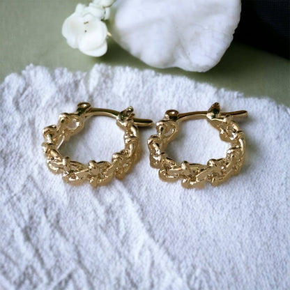 Diletta Small Designed Cuban Hoops-Maryam Jewelry