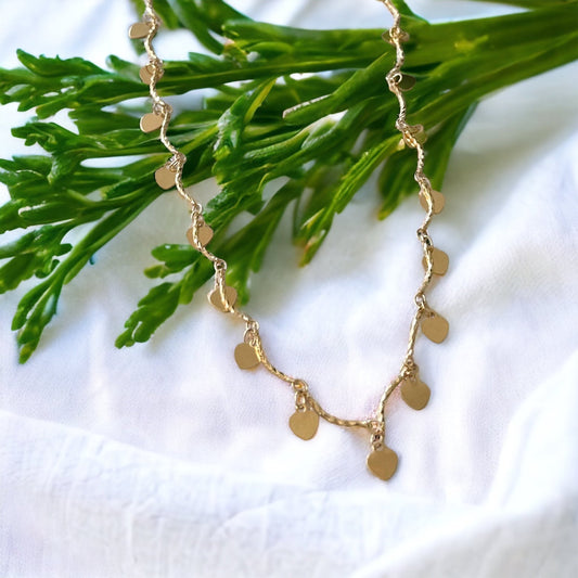 Melita Dangle Heart Choker Necklace-Maryam Jewelry