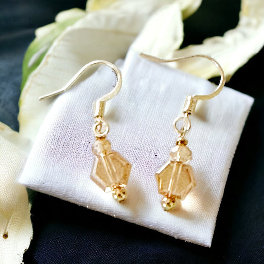 Pamina Honeycomb Glass Bead Earrings-Maryam Jewelry
