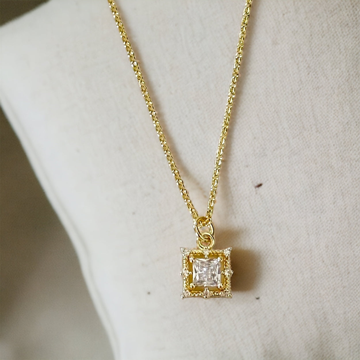 Illaria Square Baguette Necklace-Maryam Jewelry