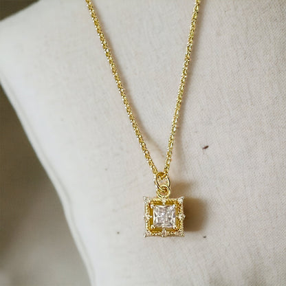 Illaria Square Baguette Necklace-Maryam Jewelry