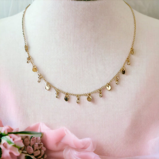 Norah Ball Chain With Dangle Discs-Maryam Jewelry
