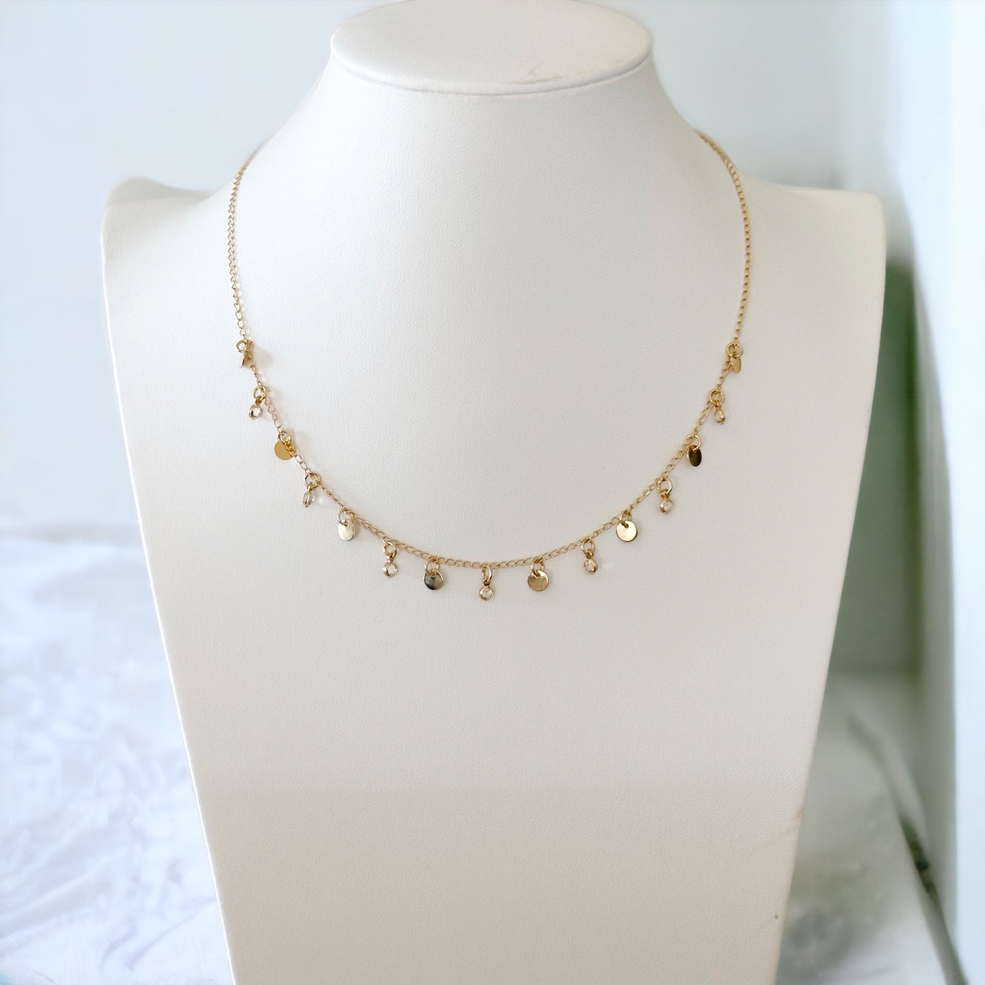Norah Ball Chain With Dangle Discs-Maryam Jewelry