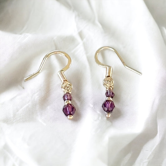 Gioia Dainty Amethyst Earrings-Maryam Jewelry
