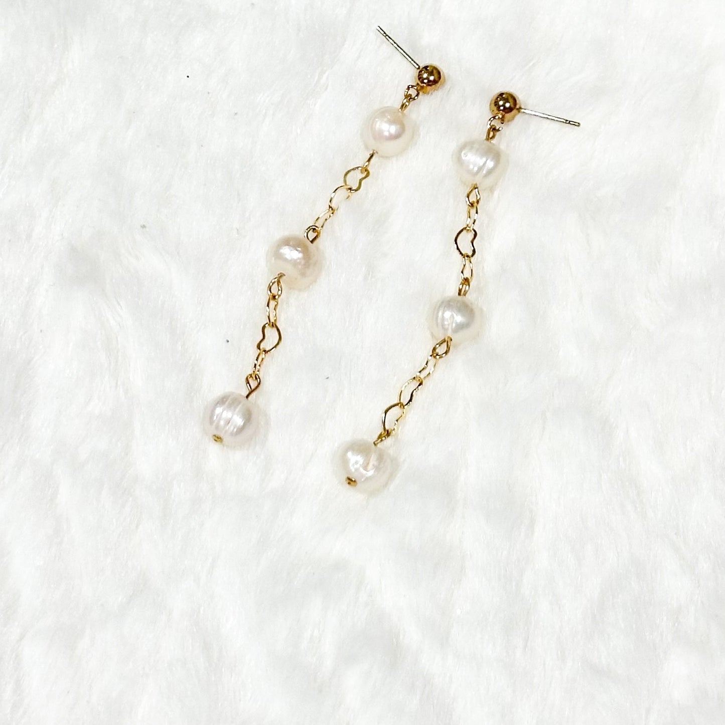 Three Wishes Pearl Dangle Earrings-Maryam Jewelry