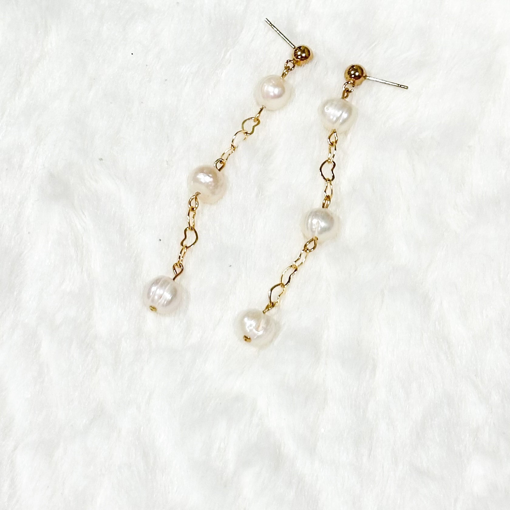 Three Wishes Pearl Dangle Earrings-Maryam Jewelry