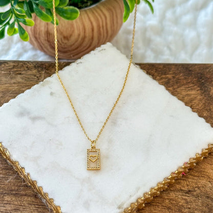 Carita Dainty Heart Tag Necklace-Maryam Jewelry
