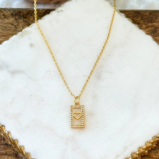 Carita Dainty Heart Tag Necklace-Maryam Jewelry