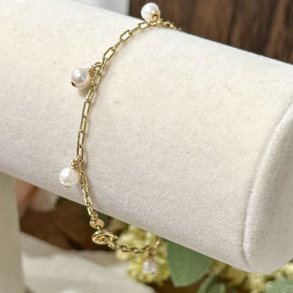 Gina Mini Pearl Charm Bracelet-Maryam Jewelry