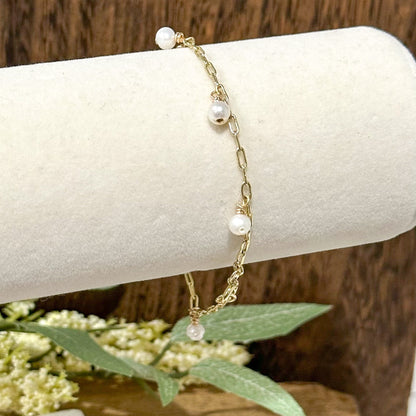 Gina Mini Pearl Charm Bracelet-Maryam Jewelry