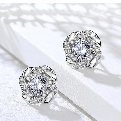 Flower Spiral Cross Earrings-Maryam Jewelry