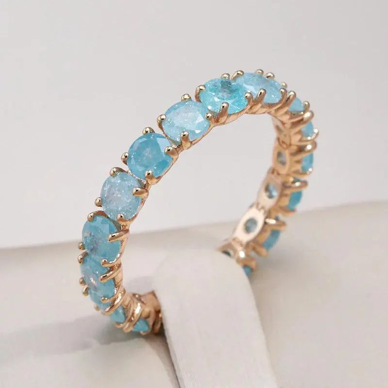 Ring with round stone made of gold-Maryam Jewelry
