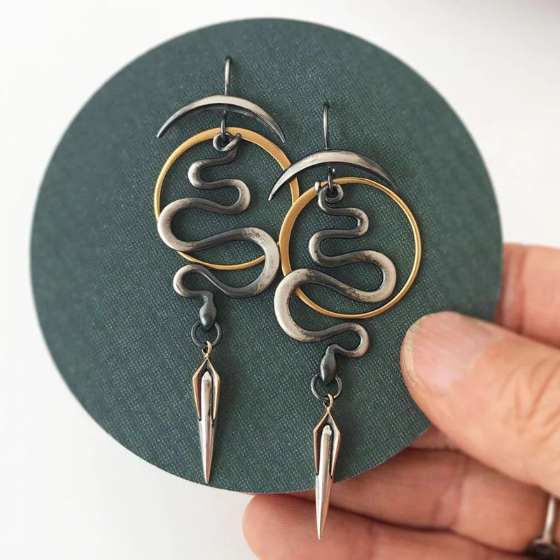 Irregular Geometric Spiral Earrings Serpentine-Maryam Jewelry