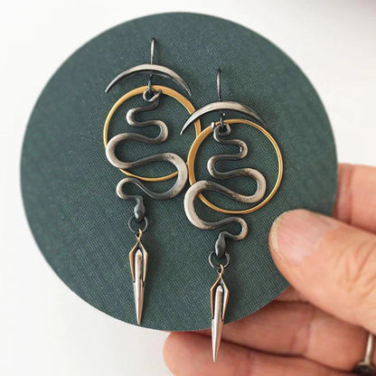 Irregular Geometric Spiral Earrings Serpentine-Maryam Jewelry