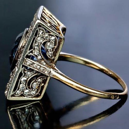Vintage Bright Cut Gold Ring-Maryam Jewelry