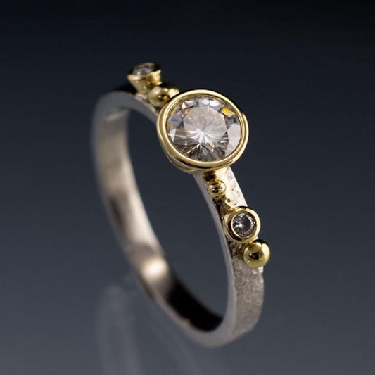Vintage Zirconia Rounded Silver Ring-Maryam Jewelry