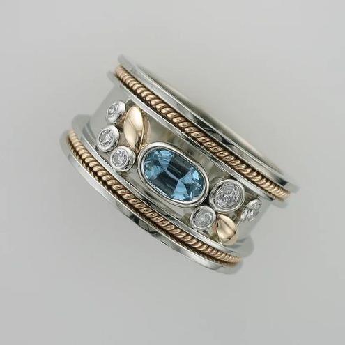 Vintage Blue Exotic Silver Ring-Maryam Jewelry