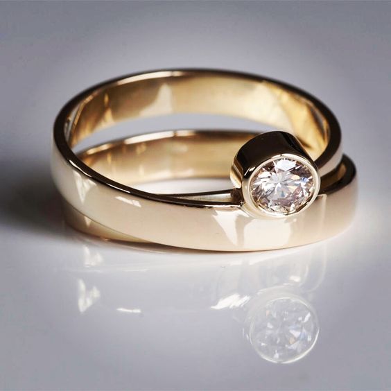 Vintage Fine Gold Zirconia Ring Set-Maryam Jewelry