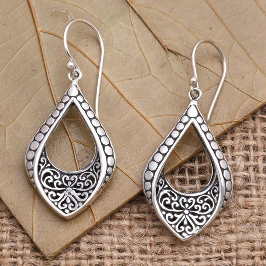 Vintage Hollow Crystal Ivy Earrings-Maryam Jewelry